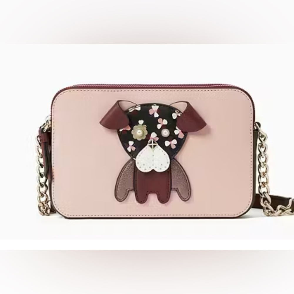 Kate Spade Floral Pup Double Zip Small Crossbody